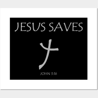 JESUS SAVES Cross Posters and Art